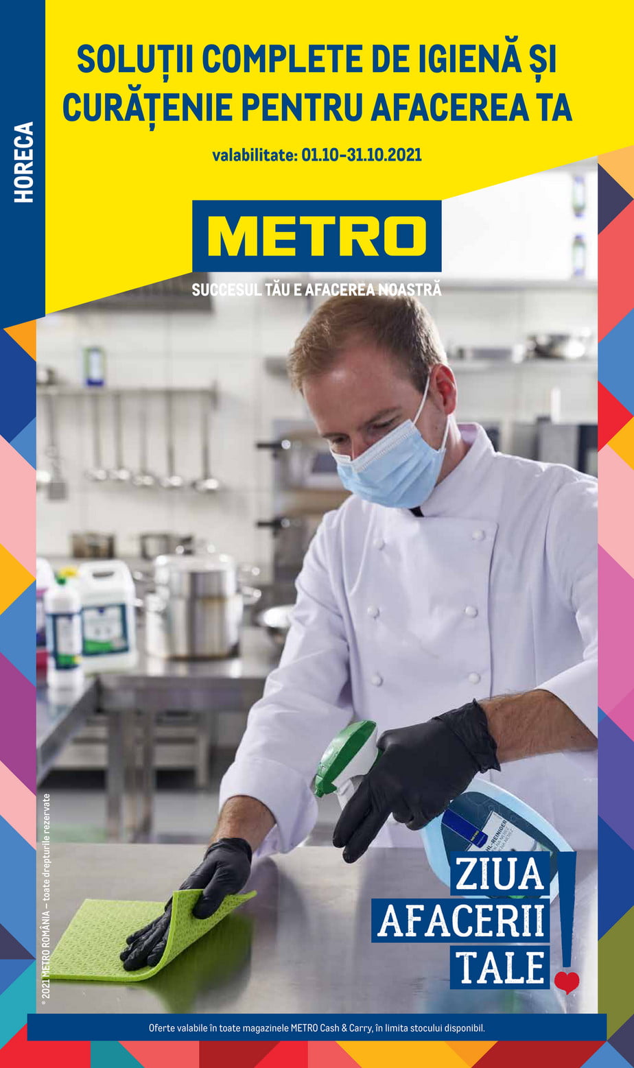 Catalog Metro 1 octombrie - 31 octombrie 2021 Ziua Afacerii Tale - Solutii complete de igiena si curatenie pentru afacerea ta